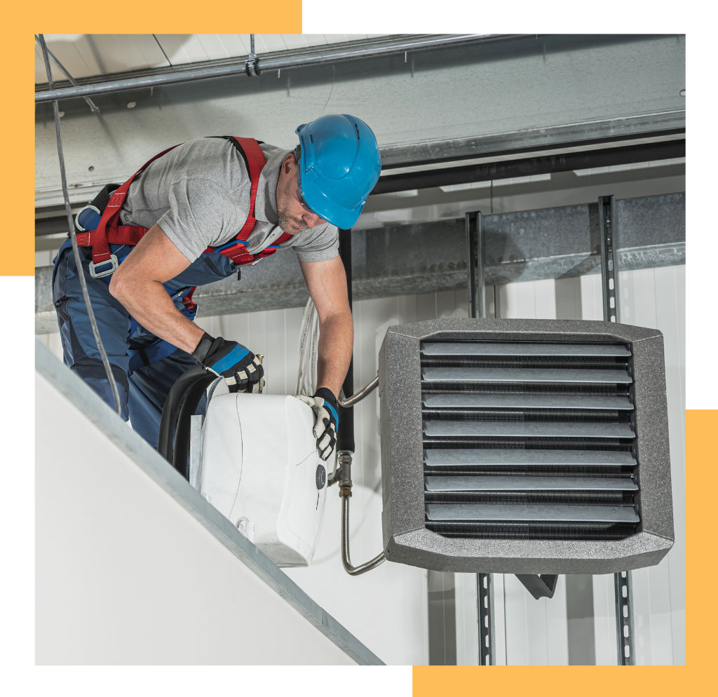 Technician working on AC